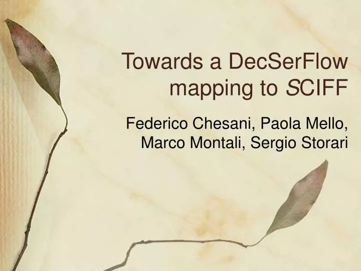 towards a decserflow mapping to s ciff