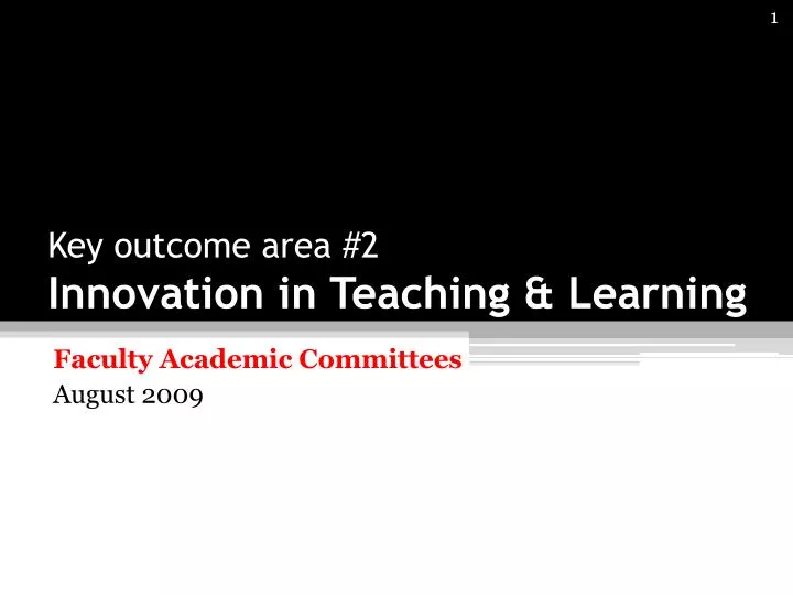 key outcome area 2 innovation in teaching learning