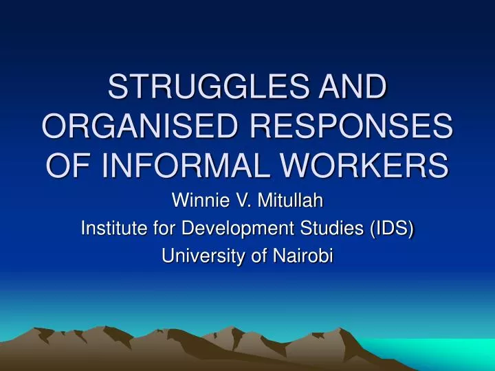 struggles and organised responses of informal workers