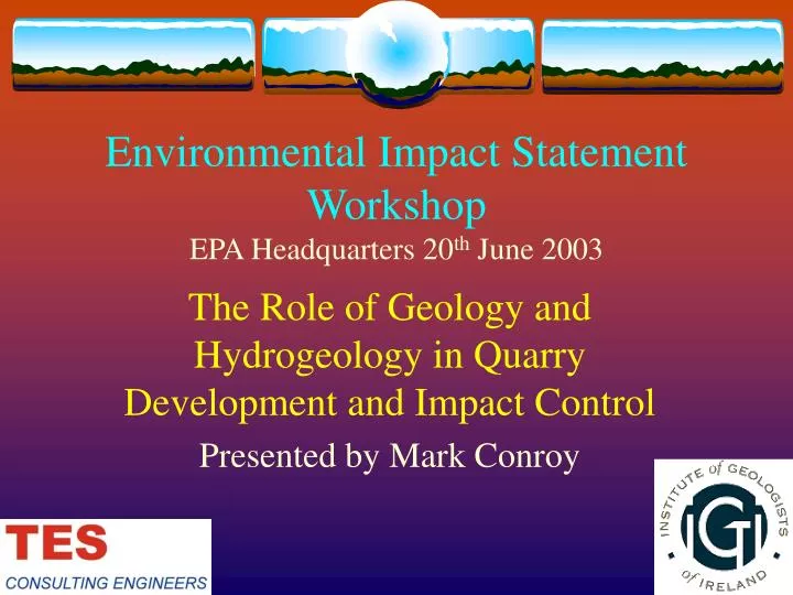 environmental impact statement workshop epa headquarters 20 th june 2003