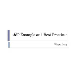 JSP Example and Best Practices