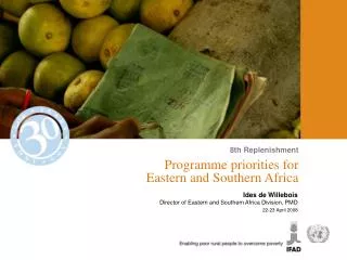 Programme priorities for Eastern and Southern Africa
