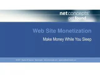 Web Site Monetization