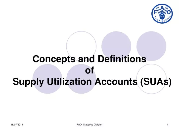 concepts and definitions of supply utilization accounts suas