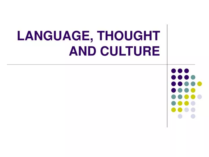 language thought and culture