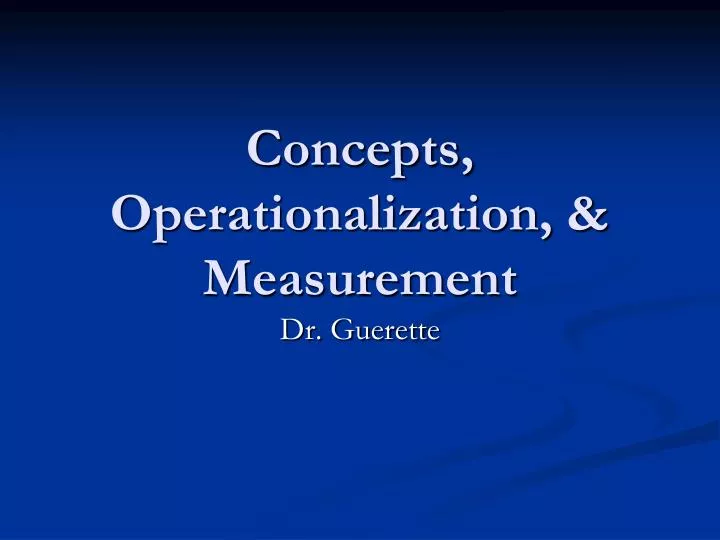 concepts operationalization measurement