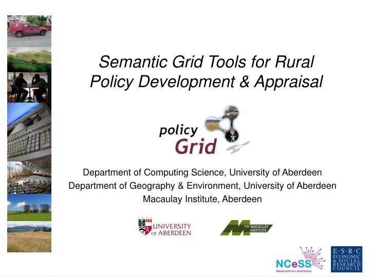 semantic grid tools for rural policy development appraisal