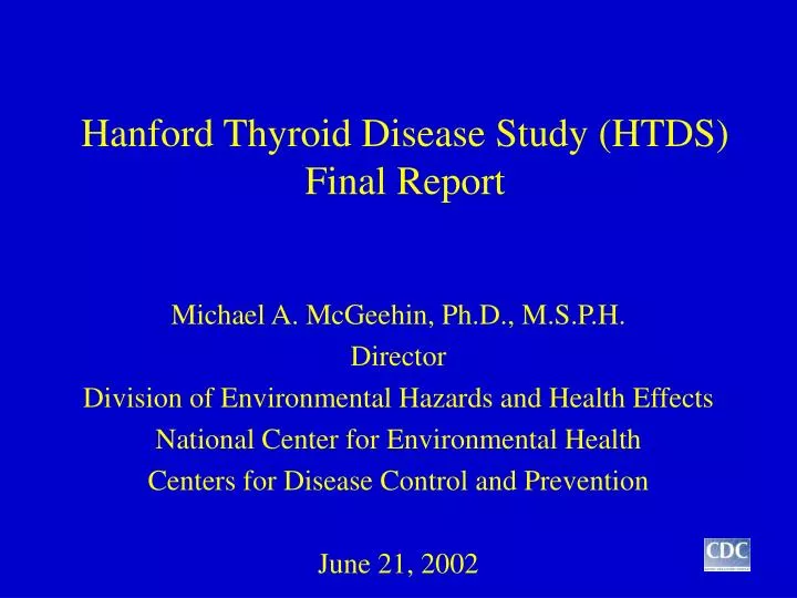 hanford thyroid disease study htds final report