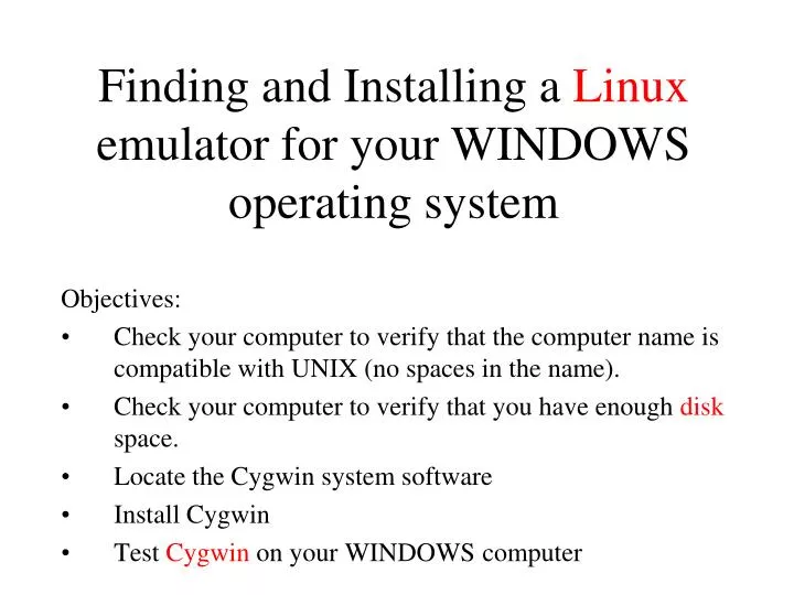 finding and installing a linux emulator for your windows operating system