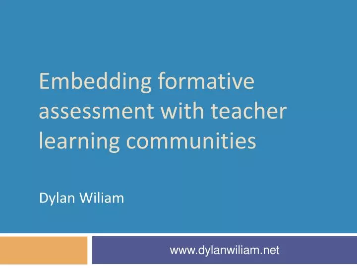 embedd ing formative assessment with teacher learning communities