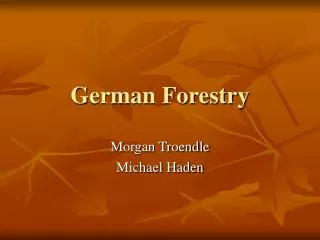 German Forestry