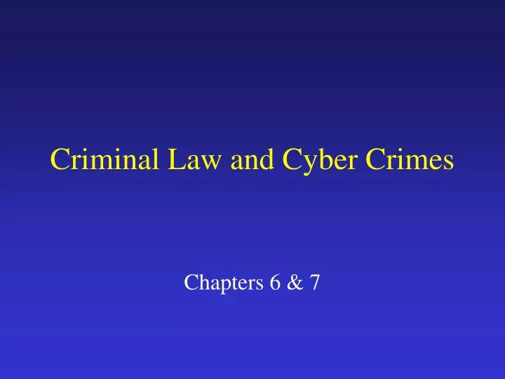 criminal law and cyber crimes