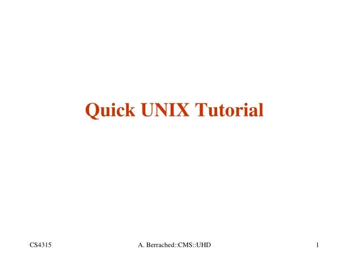 quick unix tutorial