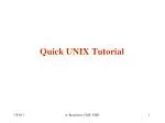 Quick UNIX Tutorial - slide 1