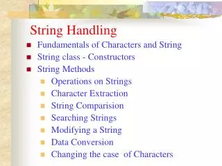 String Handling