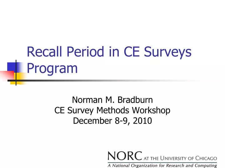 recall period in ce surveys program