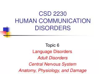 csd 2230 human communication disorders