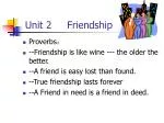Unit 2 Friendship - slide 1