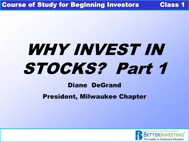 why invest in stocks part 1