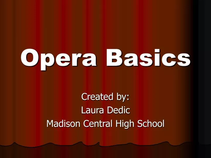 opera basics