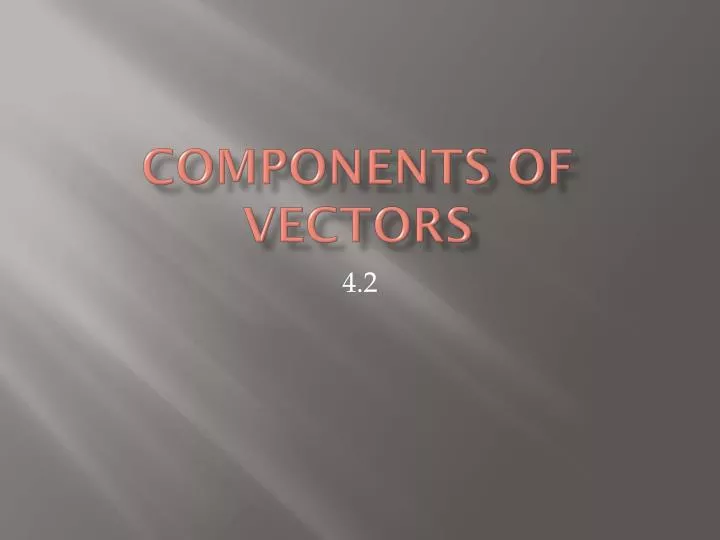 components of vectors