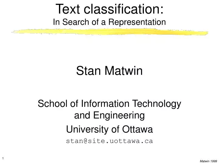 text classification in search of a representation