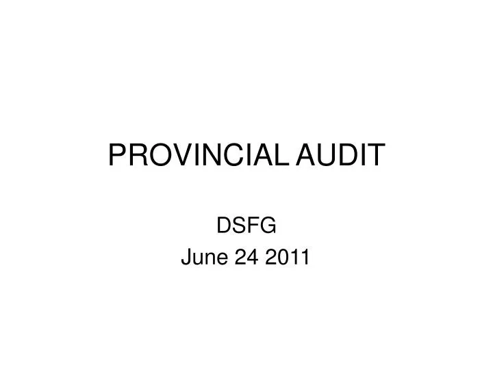 provincial audit
