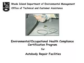 Rhode Island Department of Environmental Management Office of Technical and Customer Assistance