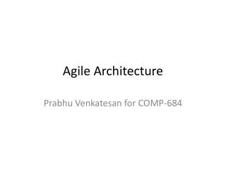 Agile Architecture