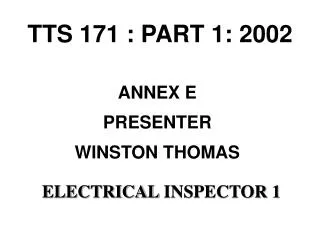 TTS 171 : PART 1: 2002