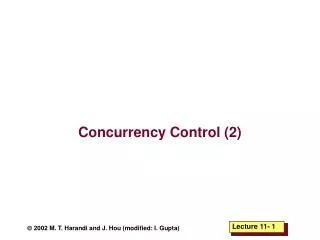 Concurrency Control (2)