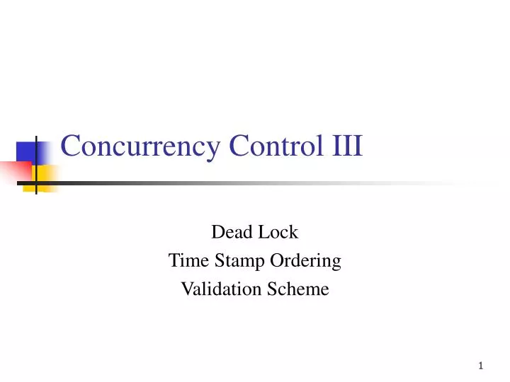 concurrency control iii