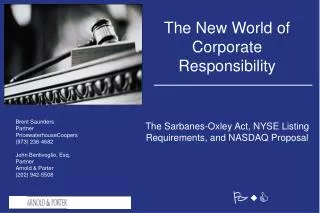 The New World of Corporate Responsibility