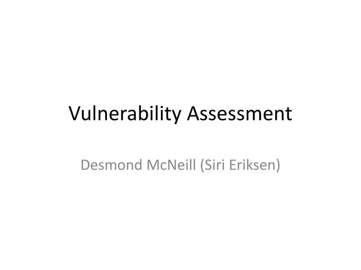 vulnerability assessment