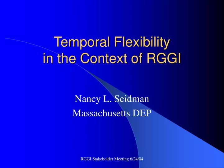 temporal flexibility in the context of rggi