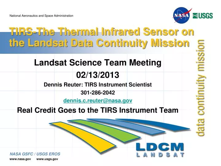 tirs the thermal infrared sensor on the landsat data continuity mission