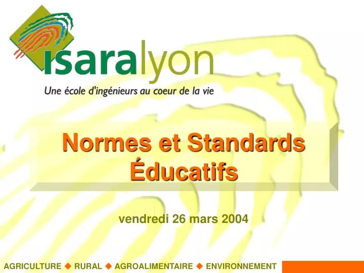PPT - Normes et Standards Éducatifs PowerPoint Presentation, free ...