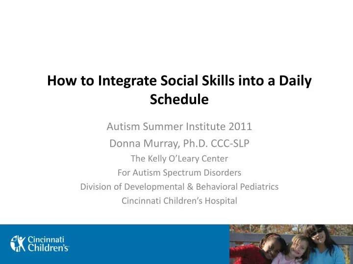 how to integrate social skills into a daily schedule