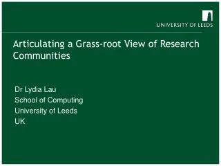 Articulating a Grass-root View of Research Communities