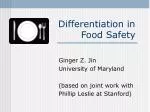Differentiation in Food Safety - slide 1