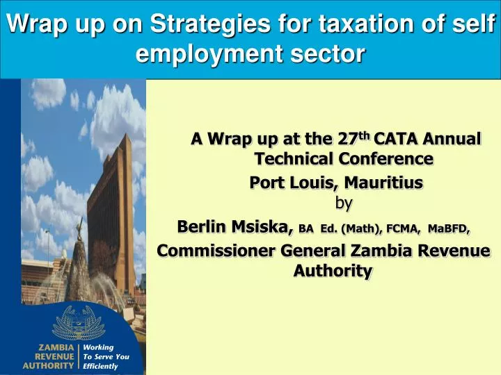 wrap up on strategies for taxation of self employment sector