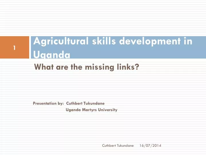 agricultural skills development in uganda