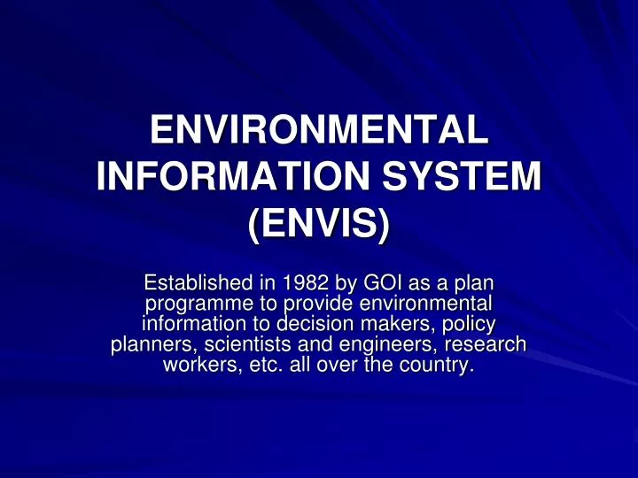 environmental information system envis