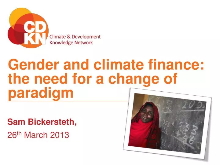 gender and climate finance the need for a change of paradigm
