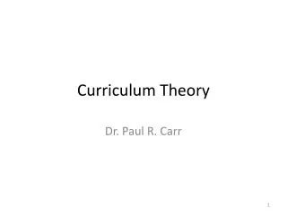 Curriculum Theory