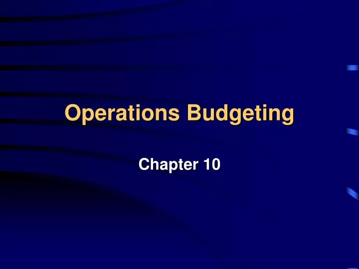 operations budgeting