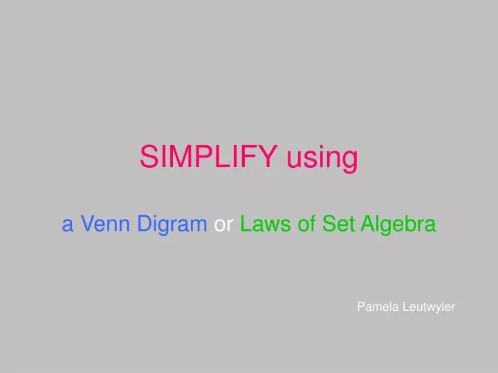 simplify using