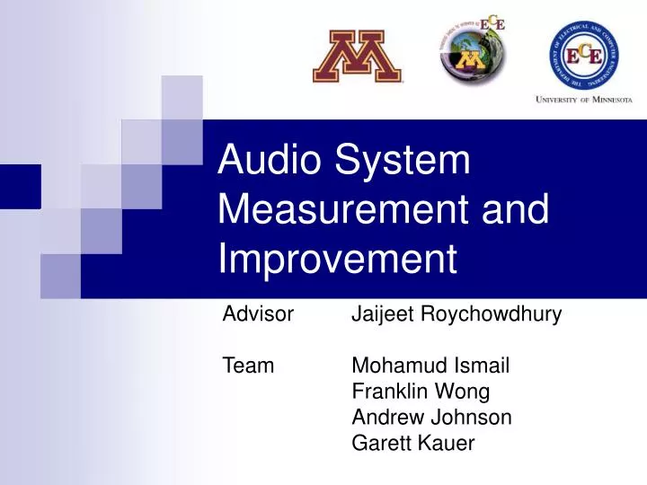 audio system measurement and improvement