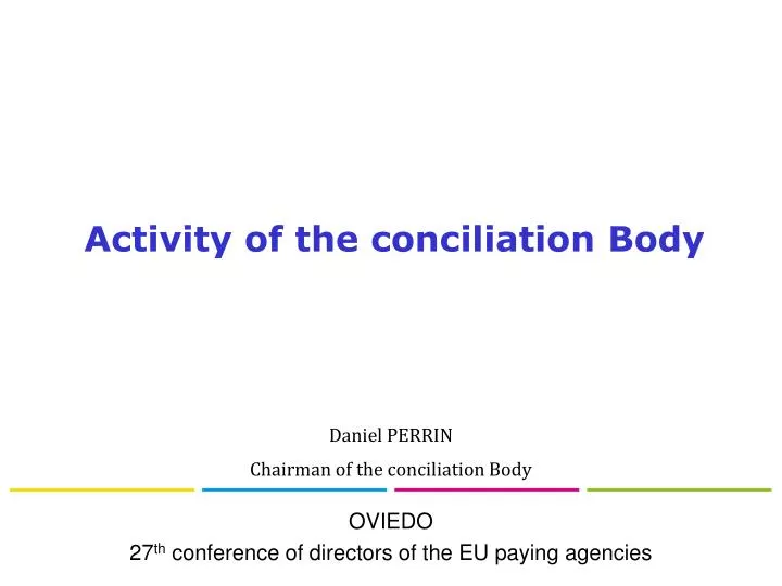 activity of the conciliation body