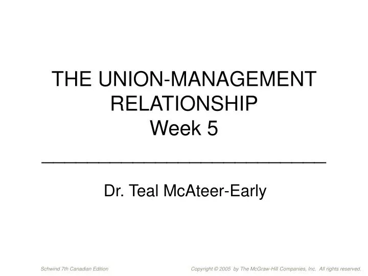 the union management relationship week 5